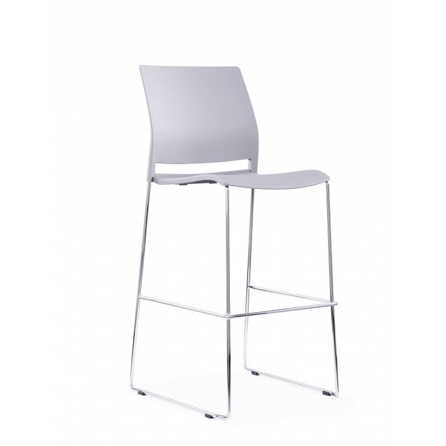 Verse Shell Skid Base Bar Stool